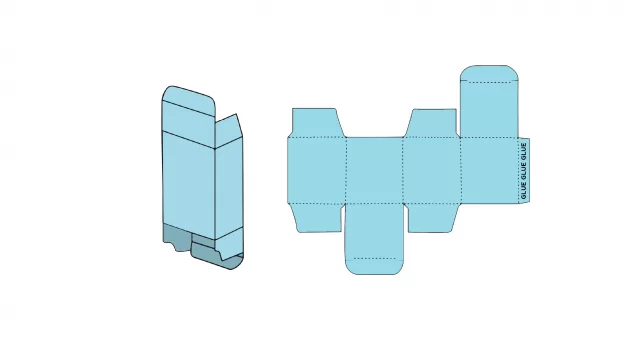 Reverse tuck end box geometry